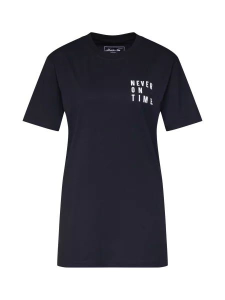 Merchcode Tricou Never On Time / alb negru
