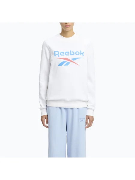 Дамски суитшърт Reebok Identity Big Logo Fleece Crew бял/каралов/син бяло