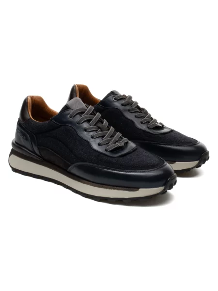 Sneakersy Ambitious tweedowe casual niebieskie