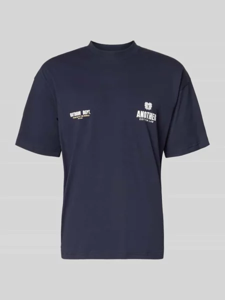 Koszulka z nadrukiem logo krój regular fit Another Cotton Lab