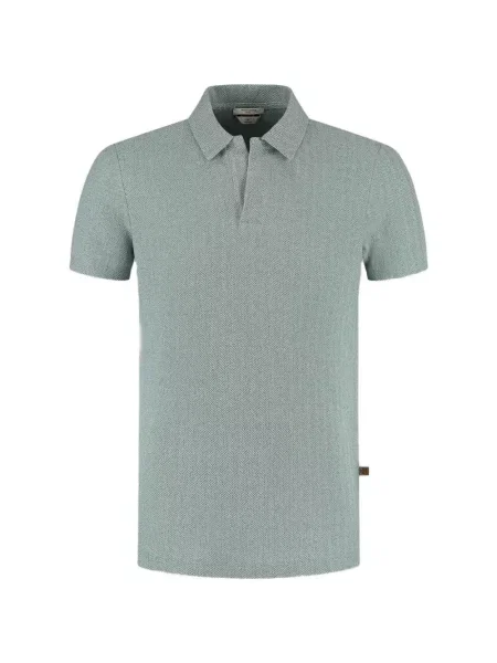 Tricou Jacob Cohën cu model herringbone verde