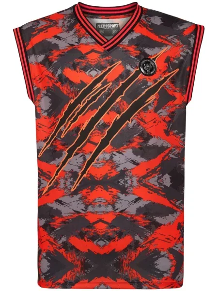 Maskáčová košile Plein Sport s potiskem oranžová