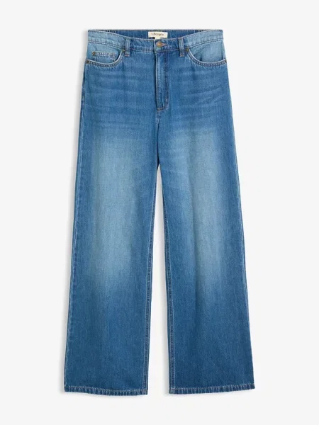 Jeansy wide leg high waist niebieskie
