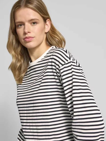 Koszulka z długim rękawem z mieszanki bawełny o kroju regular fit model ADIE' Pieces czarna