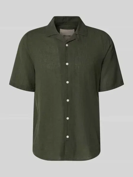Koszula casualowa o kroju slim fit z mieszanki bawełny i lnu model CAIDEN' Only & Sons