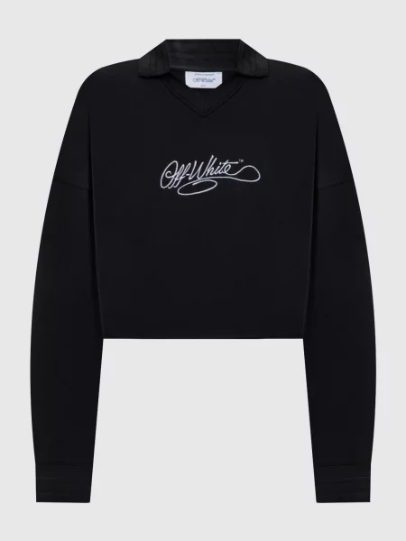 Світшот з коміром-поло Off-white чорний