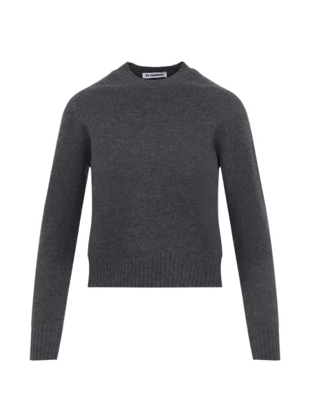 Pulover Jil Sander de lână cu decolteu rotund gri