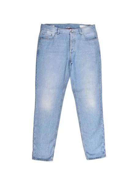 Blugi Brunello Cucinelli cu 5 buzunare albastru
