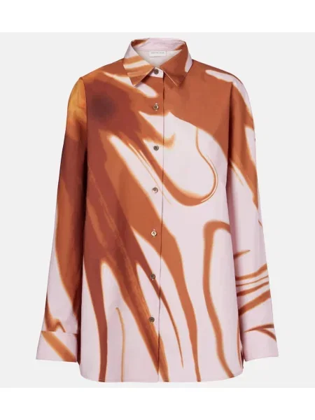 Cămașă Dries Van Noten cu imagine maro