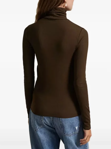 Pletený dlouhý top Polo Ralph Lauren s výšivkou modrý