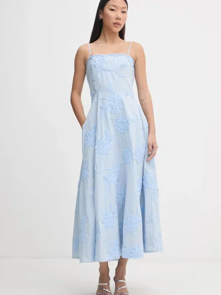 Rotate sukienka rozkloszowana niebieska