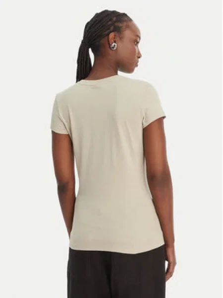 Armani Exchange majica za žene od pamuka bež