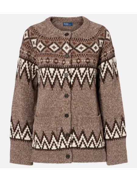Cardigan Polo Ralph Lauren de lână maro