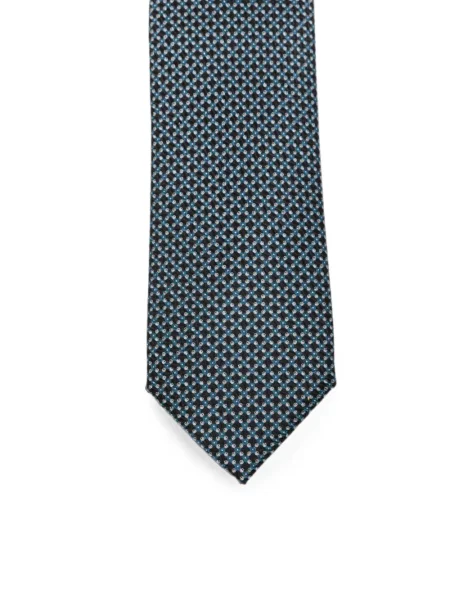 Cravată Brioni cu imprimeu geometric negru