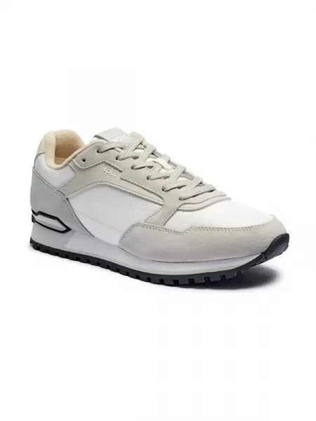 BOSS BLACK Sneakers Parkour-L_Runn_sdnyt cu adaos de piele alb