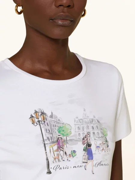 Lilienfels Koszulka Z Kamieniami Ozdobnymi weiss czarna