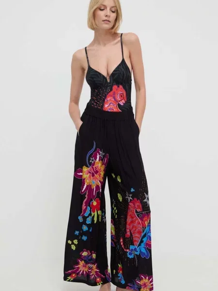 Desigual jednoczęściowy strój kąpielowy PANTER lekko usztywniona miseczka czarny