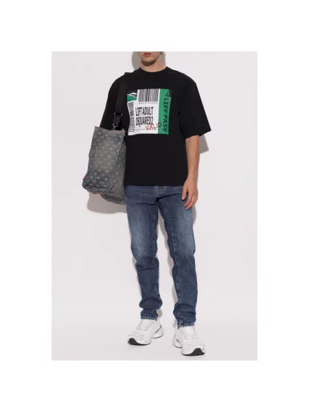 Jeansy Dsquared2 typu teddy niebieskie