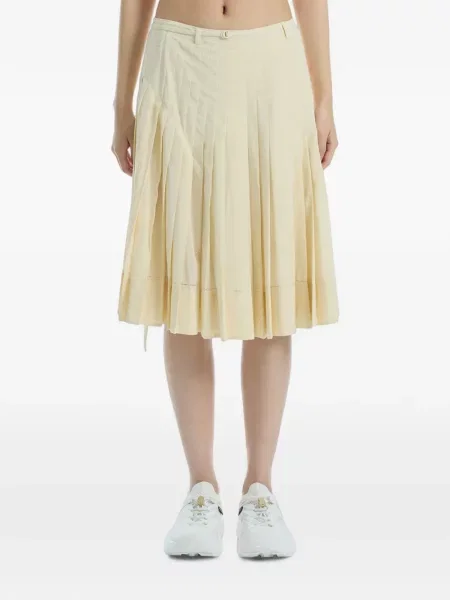 Cu centură fustă midi Low Classic clasică galben