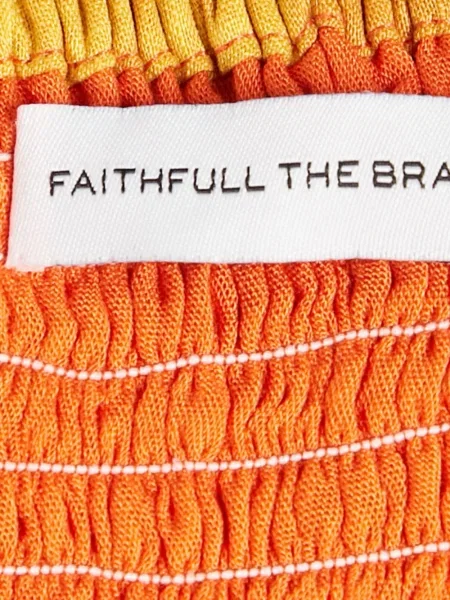 Миди рокля Faithfull The Brand на цветя с принт до коляното жълто