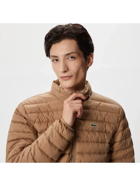 Lacoste Kurtka Ze Stójką Pikowana brązowa