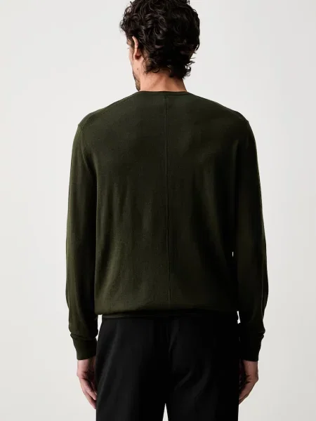 Calvin Klein Gyapjú kötött pulóver zöld
