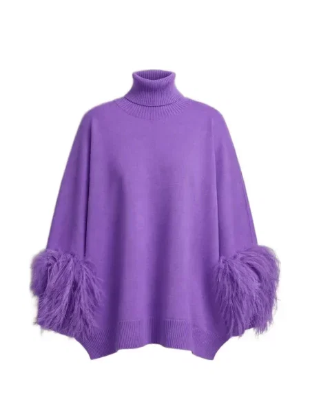 Pulover Alberta Ferretti cu pene violet