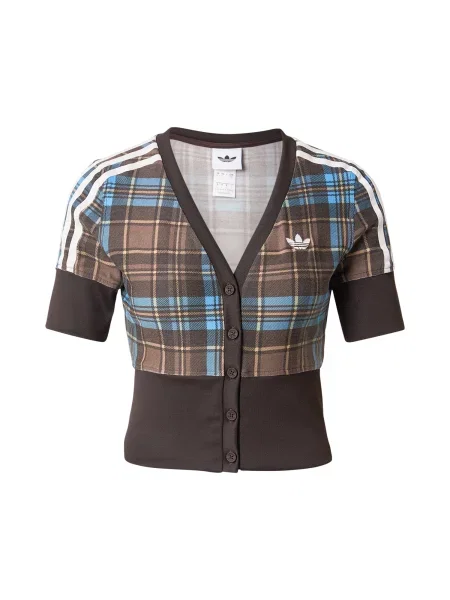 ADIDAS ORIGINALS Kardiganas šviesiai mėlyna / ruda / brokato balta