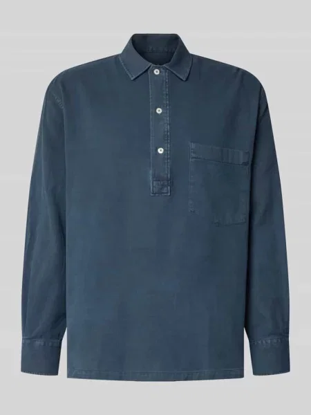 Koszulka polo o kroju regular fit z kołnierzykiem polo Officine Generale granatowa