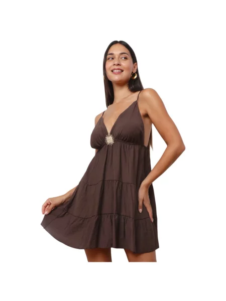Haljina La Modeuse smeđa