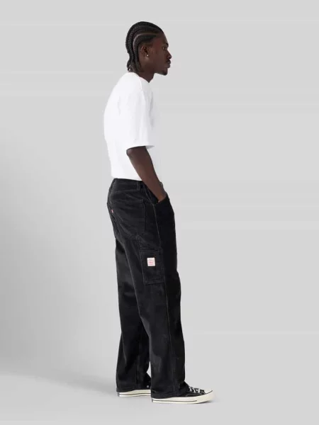 Spodnie carpenter w kroju loose fit z bawełny o strukturze sztruksu Levi's czarne