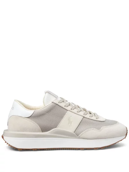 Dzianinowe sneakersy Polo Ralph Lauren do biegania sznurowane białe