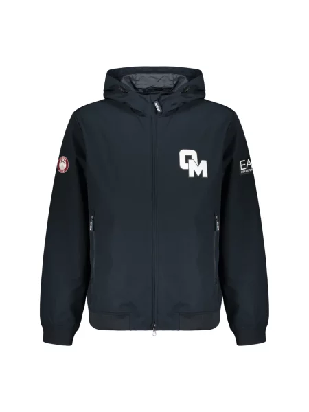 Kurtka bomber Emporio Armani Ea7 z kapturem z logo niebieski