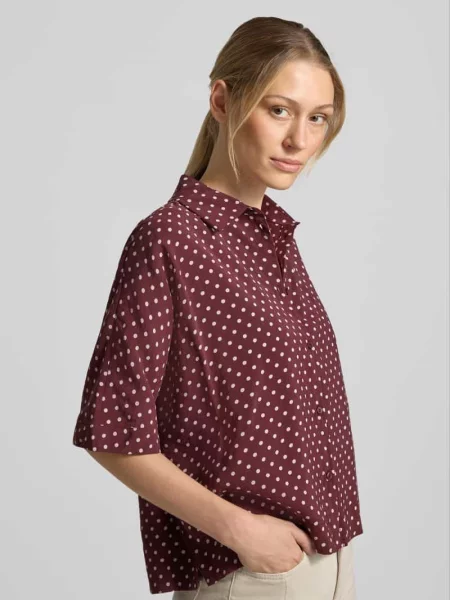 Bluzka z krótkim rękawem o kroju regular fit z mieszanki modalu model Farise polkadot' Opus