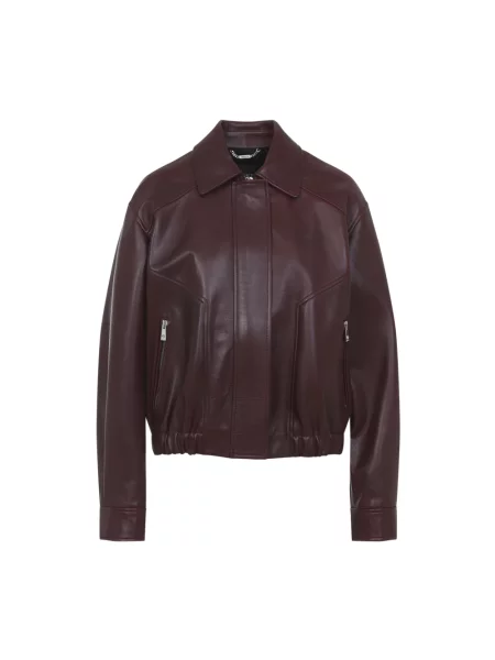 Kurtka skórzana Versace brązowa