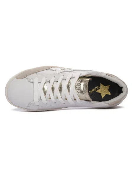 Pantofi Sun68 din piele alb