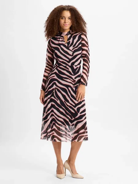 Comma sukienka na co dzień Kobiety Sztuczne włókno wzorzysty 46 czarny