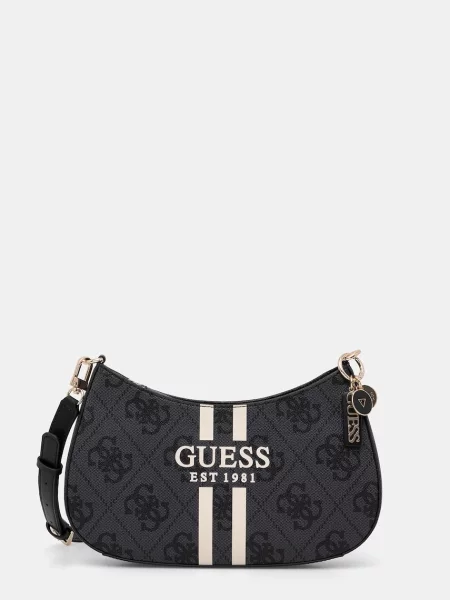 Чанта GUESS Noelle II Top Zip Shoulder Bag Coal Logo Universal черно