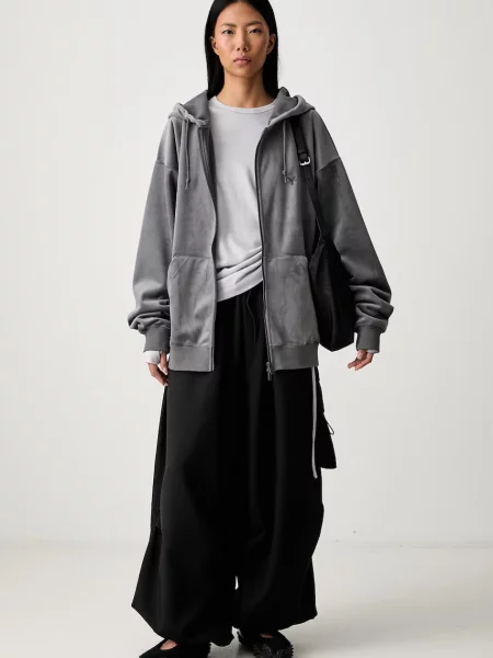 Велюровый свитер Y-3 с капюшоном