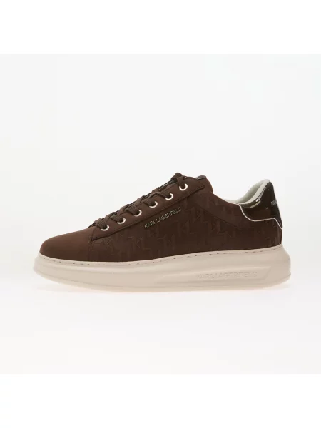 Sneakers Karl Lagerfeld Jeans Kapri Monogram Emboss Lo Dk Brown Nubuck EUR 43 καφέ