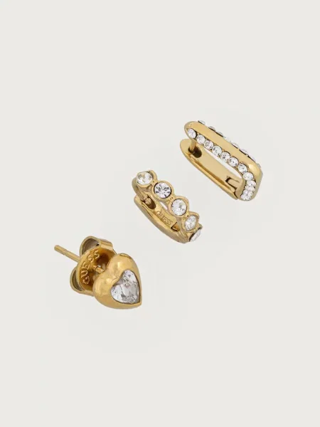 Guess set de cercei pentru femei din oțel inoxidabil CRYSTAL LOVE pachet de 3