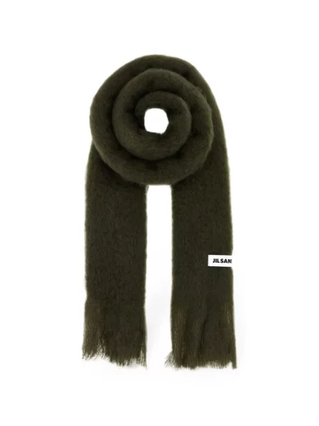 Fular Jil Sander cu franjuri verde