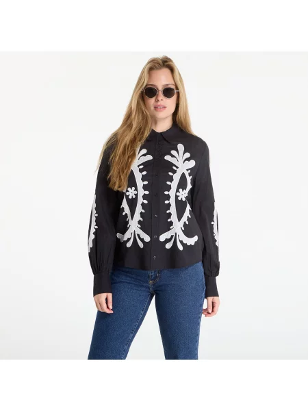Πουκάμισο Desigual Cam Flora Shirt Black M μαύρο