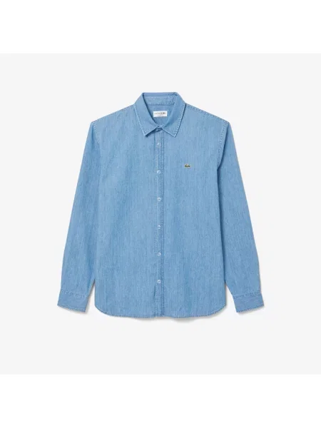 Lacoste Lekka Koszula Dżinsowa Regular Fit niebieska