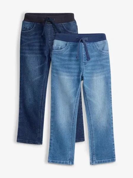 Jeansy regular fit straight 2 pary niebieskie