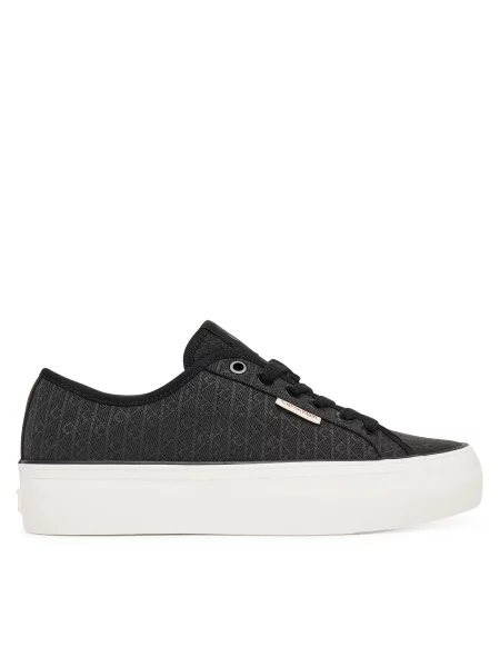 Superge Calvin Klein Vulc Flatf Laceup Jaq Aop črna