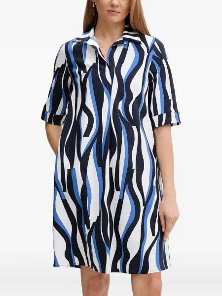 Rochie Joseph Ribkoff cu imprimeu abstract de costum alb