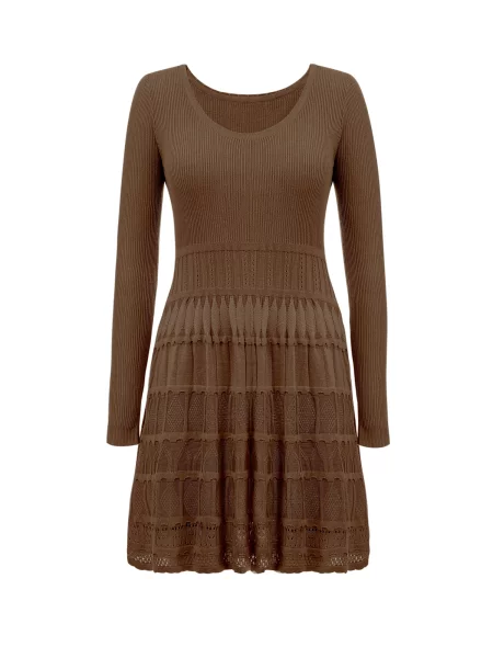 Imily Bela Rochie tricotat maro
