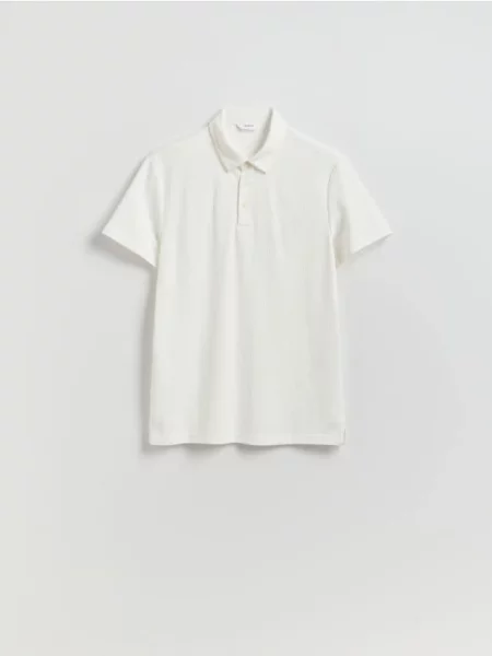 Reserved Cămașă polo slim fit crem