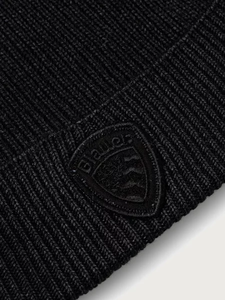 Blauer căciulă de bărbați din lână negru